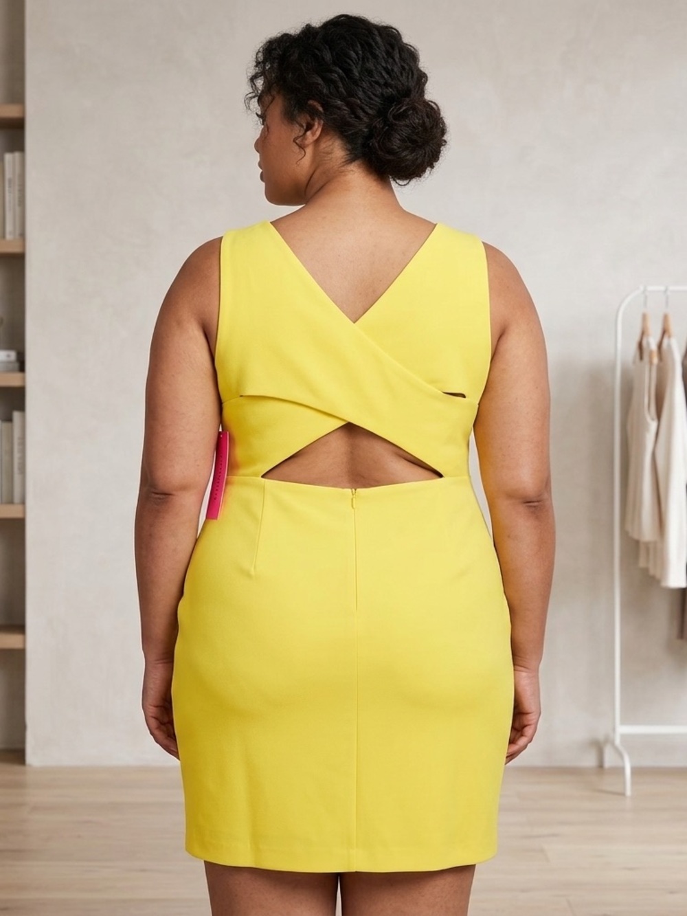Betsey Johnson Vibrant Yellow Back Cut Out Dress